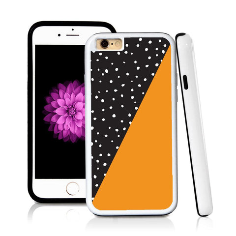 iPhone 6 case Split screen polka dot black in Orange with hard plastic & rubber protective cover