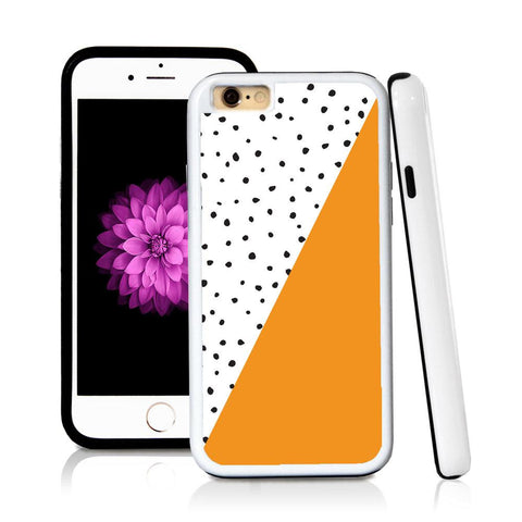 iPhone 6 case Split screen polka dot white in Orange with hard plastic & rubber protective cover