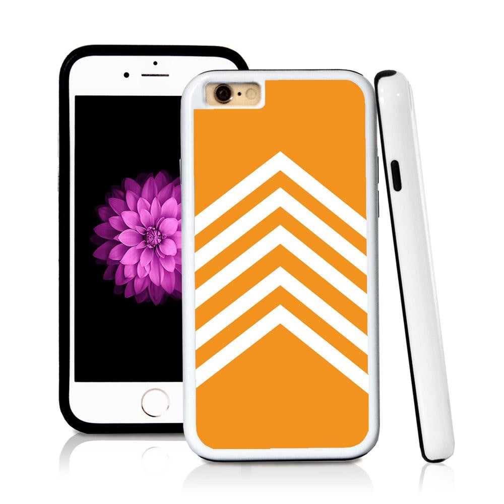 iPhone 6 case Stripes five middle page v in Orange with hard plastic & rubber protective cover