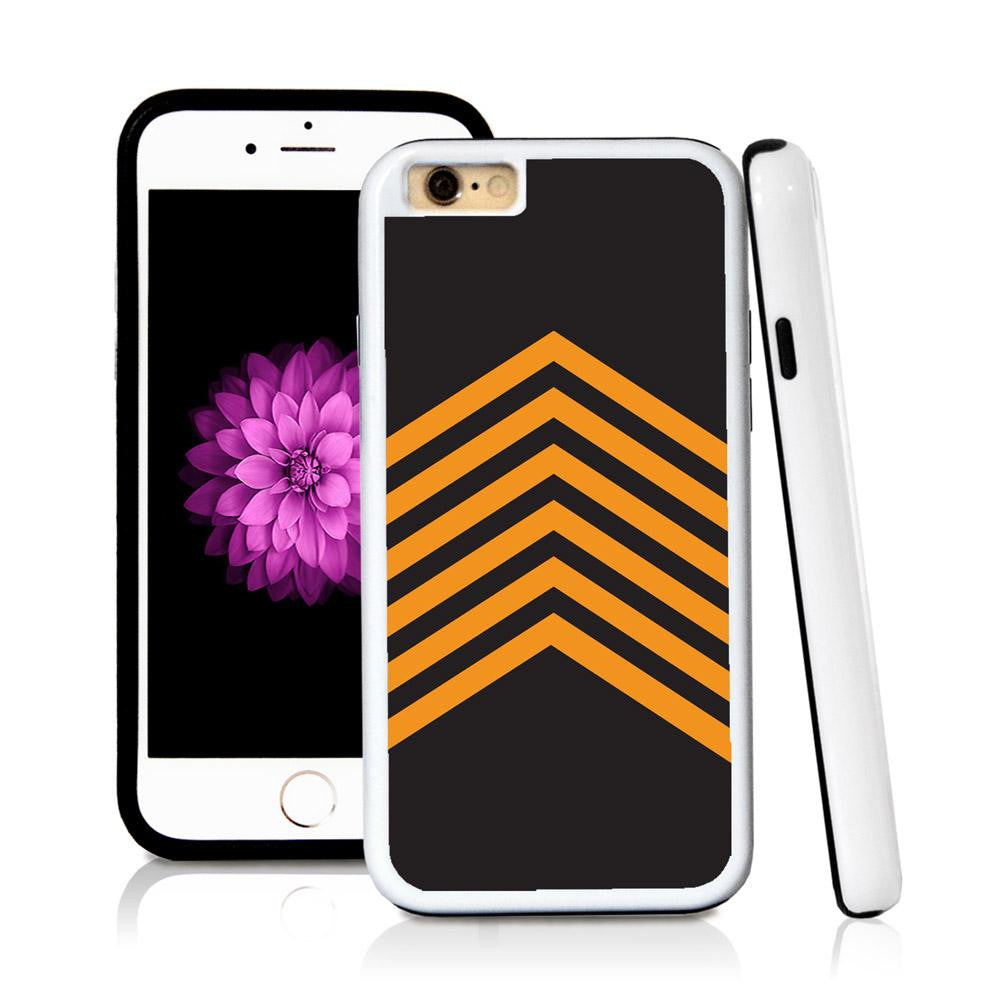 iPhone 6 case Stripes six negative color in Orange with hard plastic & rubber protective cover