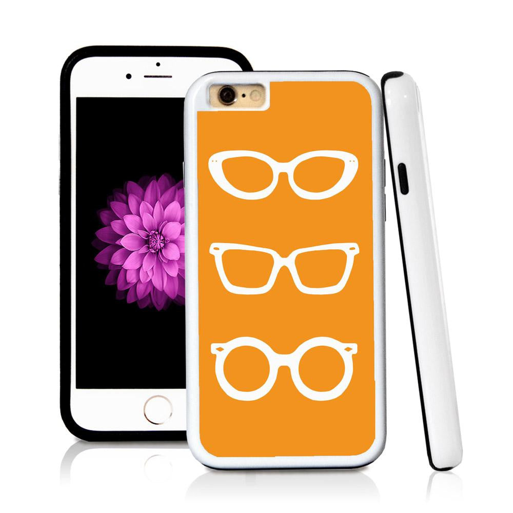 iPhone 6 case Sunglasses three in Orange with hard plastic & rubber protective cover