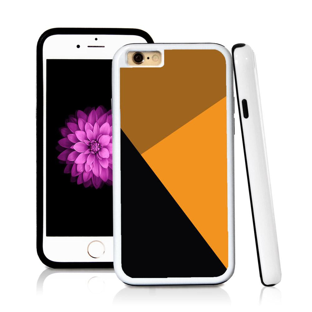 iPhone 6 case Three abstract modern simple sections in Orange with hard plastic and rubber protective cover