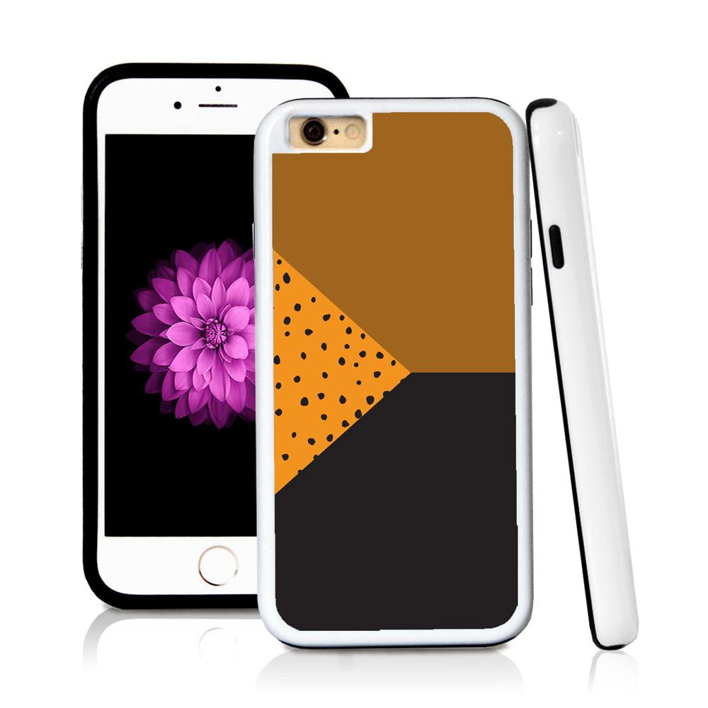 iPhone 6 case Three sections triangle left polka dots in Orange with hard plastic and rubber protective cover