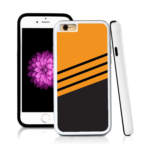 iPhone 6 case Three stripes bottom half in Orange with hard plastic and rubber protective cover