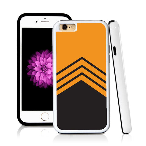 iPhone 6 case Three stripe triangle bottom in Orange with hard plastic and rubber protective cover