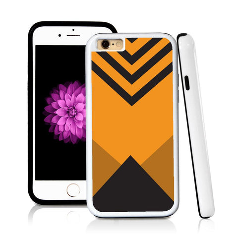 iPhone 6 case Triangle bottom stripes top in Orange with hard plastic & rubber protective cover