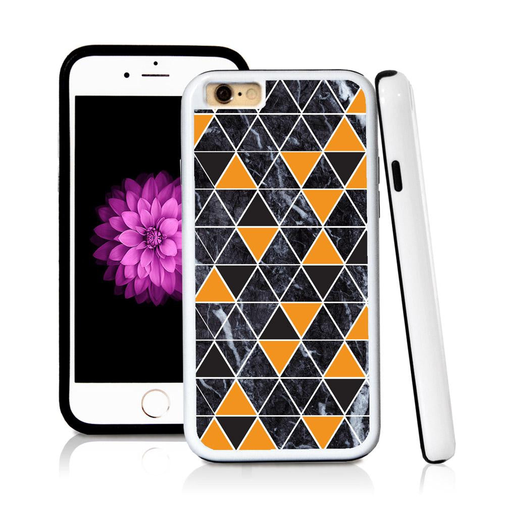 iPhone 6 case Triangle grid pattern in Orange with hard plastic & rubber protective cover