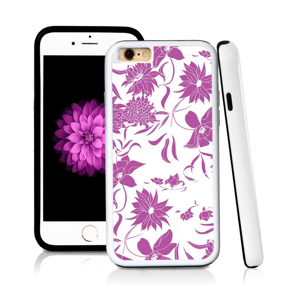 iPhone 6 case Botanical flowers in Purple with hard plastic & rubber protective cover