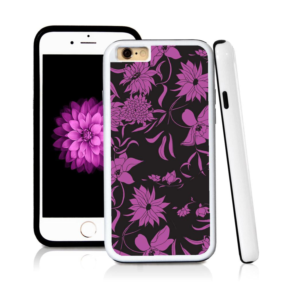 iPhone 6 case Botanical flowers in Purple with hard plastic and rubber protective cover