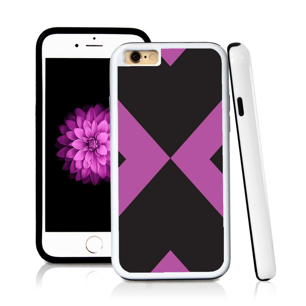 iPhone 6 case Abstract x in Purple with hard plastic and rubber protective cover