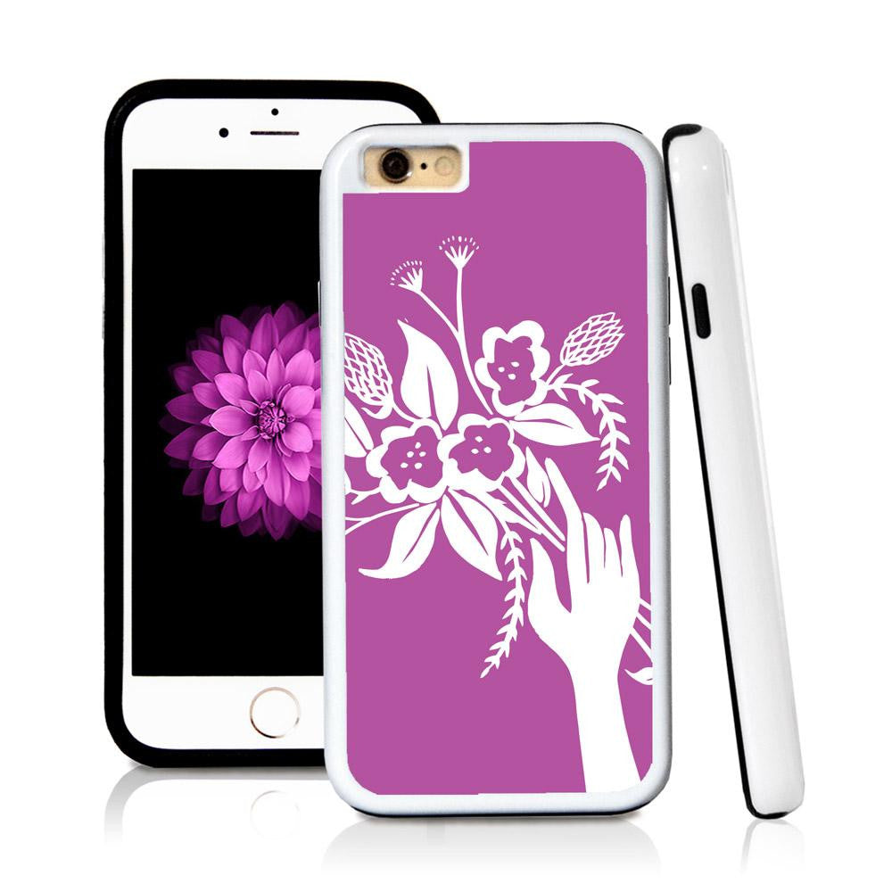 iPhone 6 case Boquette illustration in Purple with hard plastic & rubber protective cover