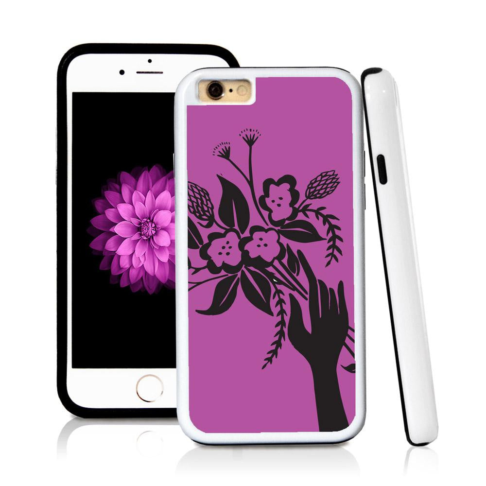 iPhone 6 case Boquette illustration in Purple with hard plastic and rubber protective cover