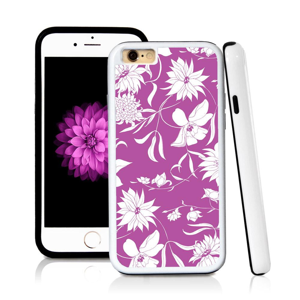 iPhone 6 case Botanical flowers in Purple with hard plastic & rubber protective cover