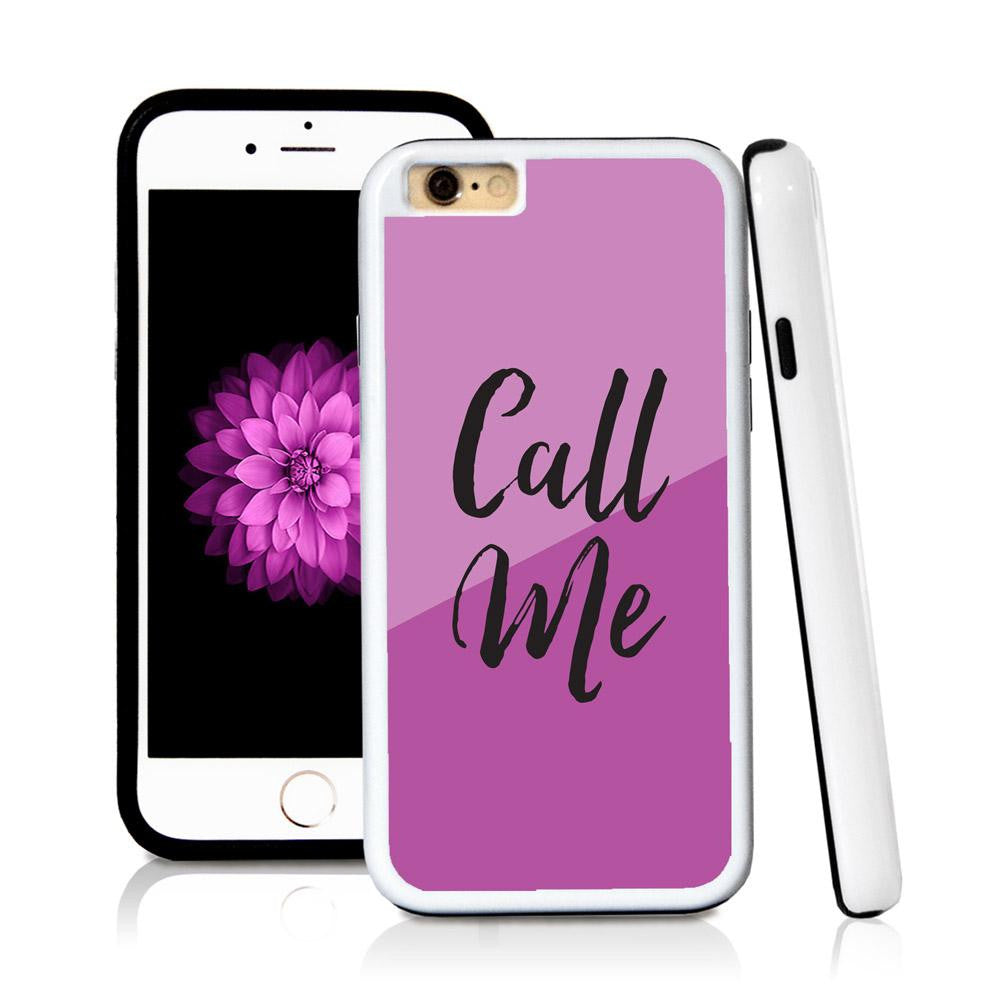 iPhone 6 case Call me in Purple with hard plastic and rubber protective cover