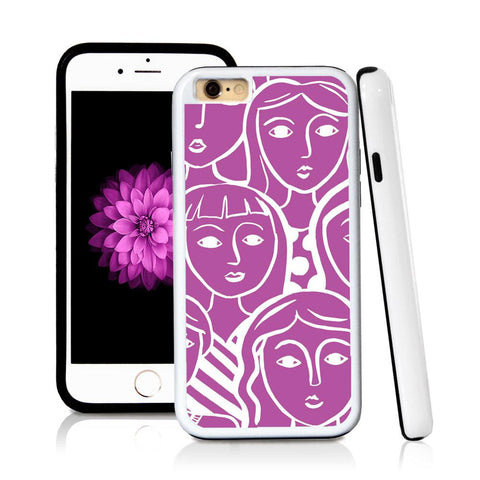 iPhone 6 case Face illustrations in Purple with hard plastic & rubber protective cover