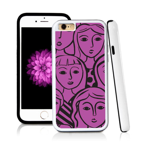 iPhone 6 case Face illustrations in Purple with hard plastic and rubber protective cover