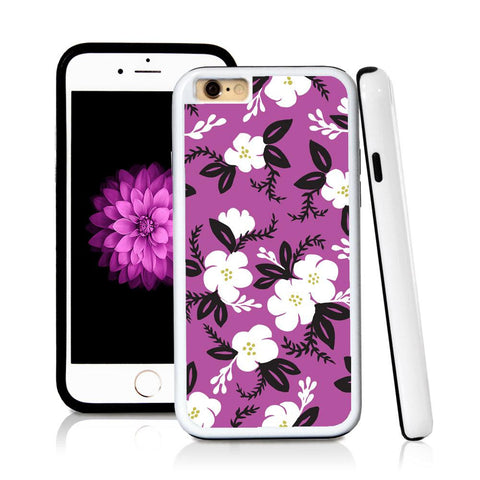 iPhone 6 case Flower cartoony painted in Purple with hard plastic & rubber protective cover