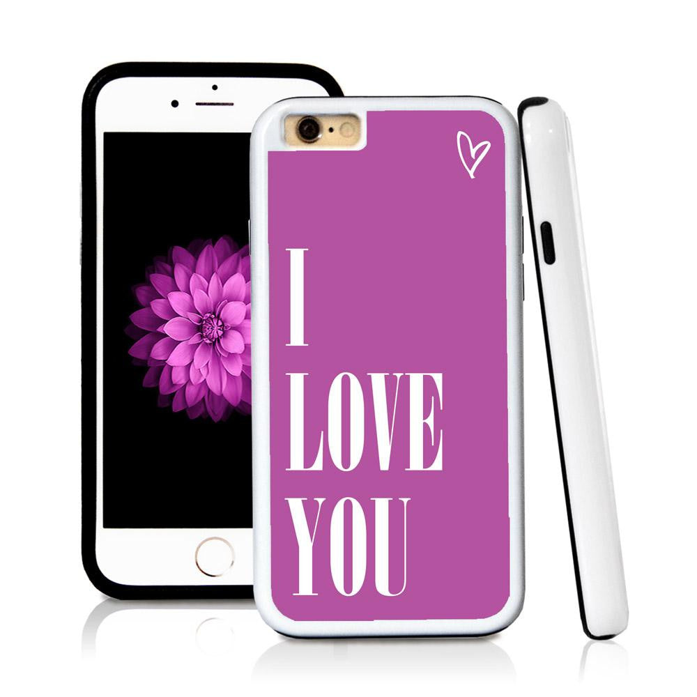 iPhone 6 case I love you in Purple with hard plastic & rubber protective cover