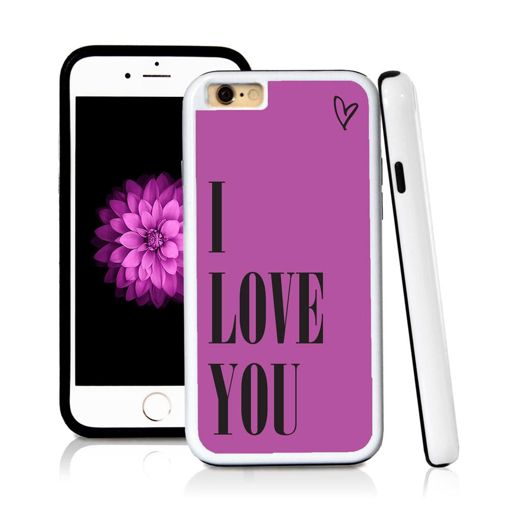 iPhone 6 case I love you in Purple with hard plastic and rubber protective cover