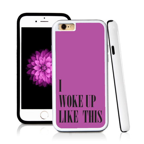 iPhone 6 case I woke up like this in Purple with hard plastic and rubber protective cover