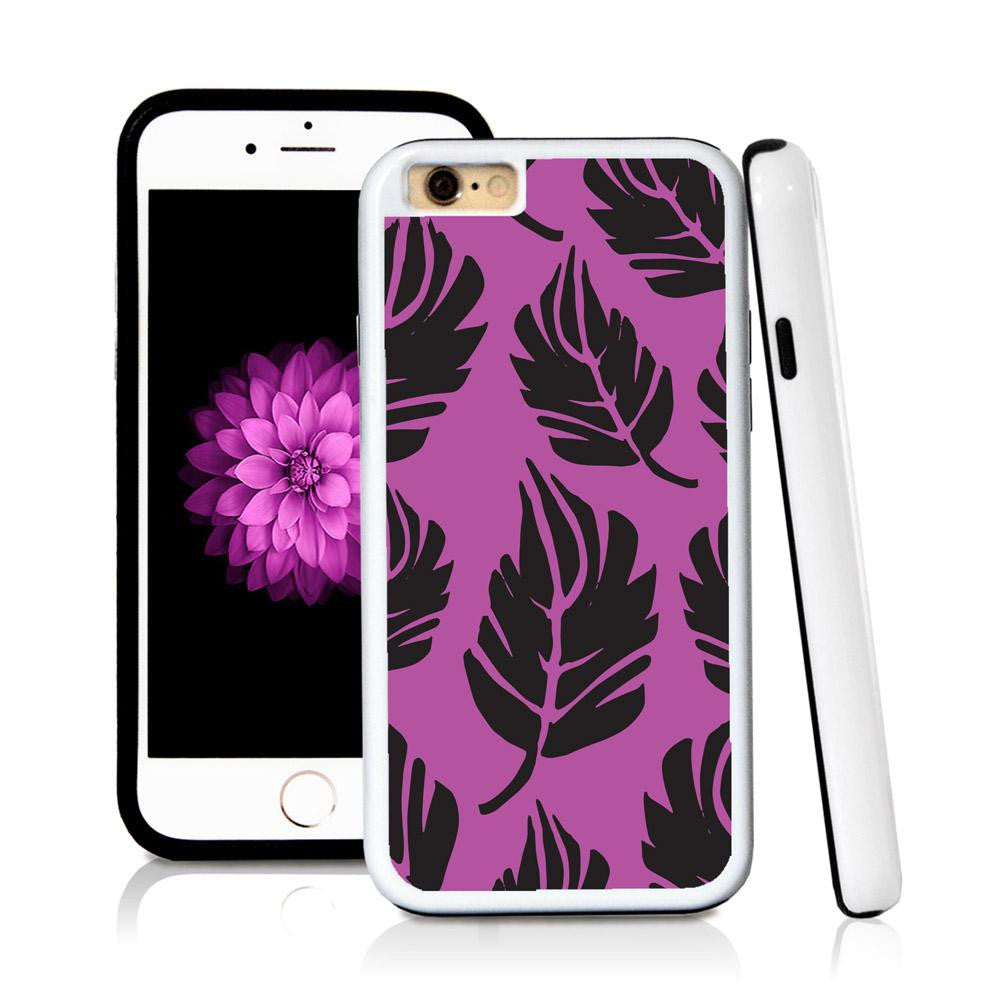 iPhone 6 case Large leaves in Purple with hard plastic and rubber protective cover