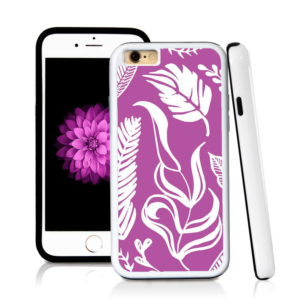 iPhone 6 case Leaf assorted in Purple with hard plastic & rubber protective cover