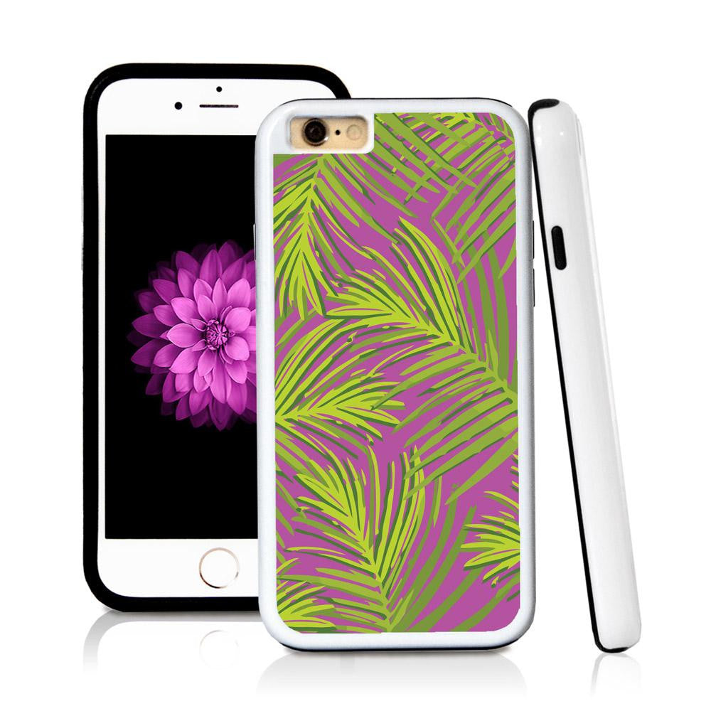 iPhone 6 case Palm leaves green in Purple with hard plastic & rubber protective cover