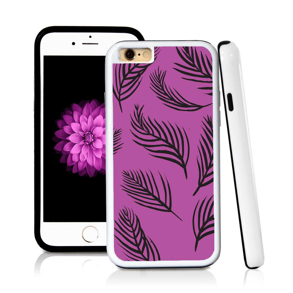 iPhone 6 case Palm leaves nine in Purple with hard plastic and rubber protective cover