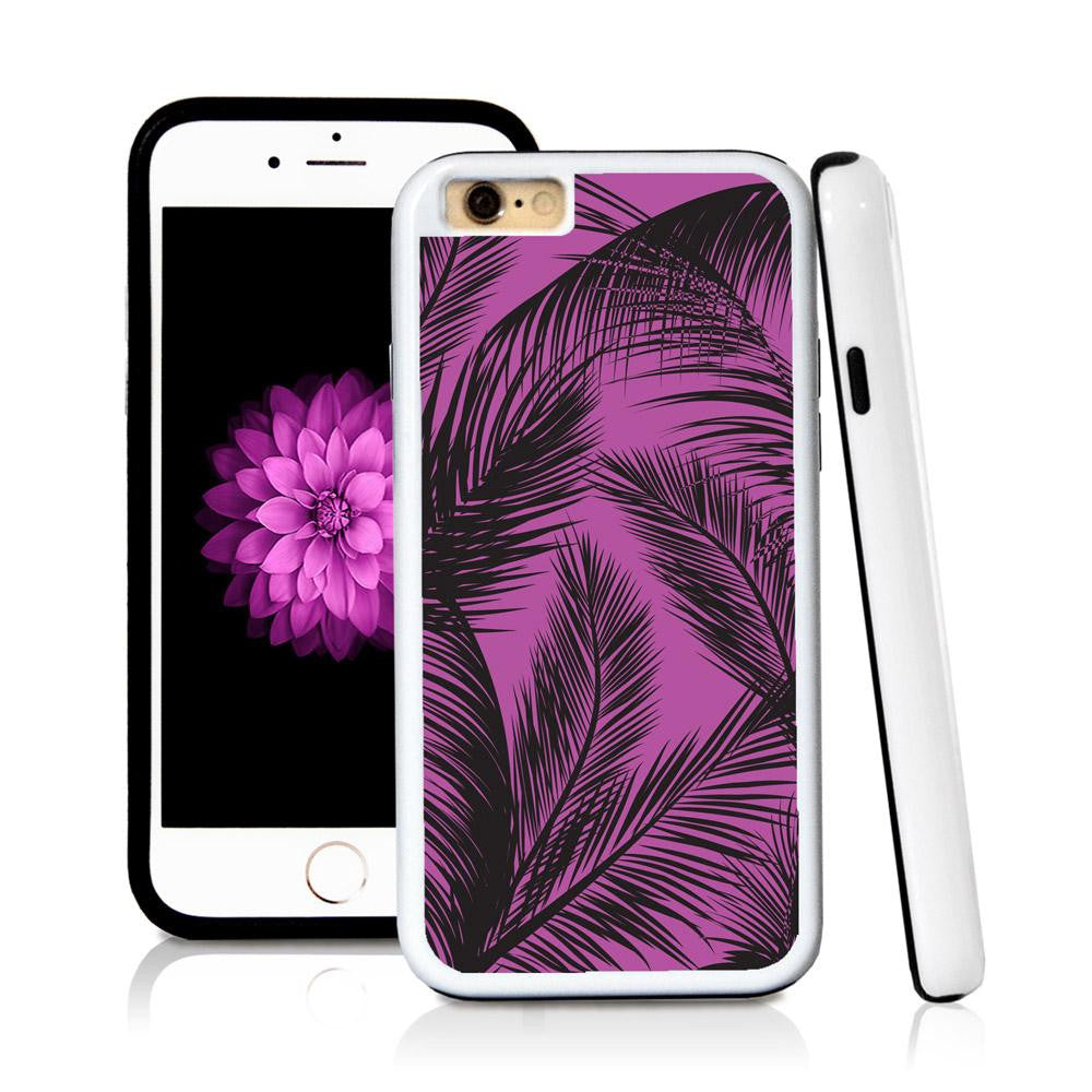 iPhone 6 case Palm leaves thin in Purple with hard plastic and rubber protective cover