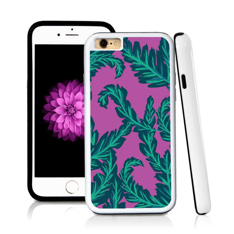 iPhone 6 case Palm leaves turquoise in Purple with hard plastic & rubber protective cover