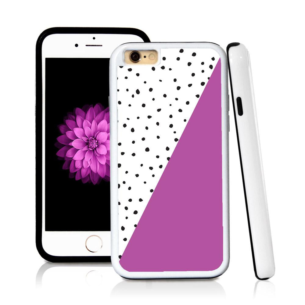 iPhone 6 case Split screen polka dot white in Purple with hard plastic & rubber protective cover