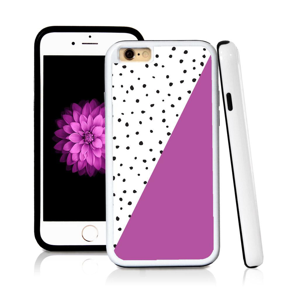 iPhone 6 case Split screen polka dot white in Purple with hard plastic and rubber protective cover