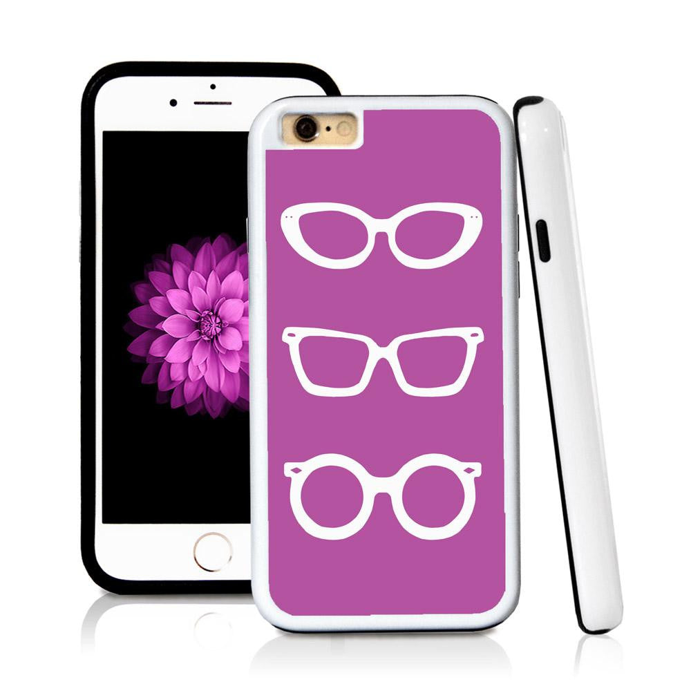 iPhone 6 case Sunglasses three in Purple with hard plastic & rubber protective cover