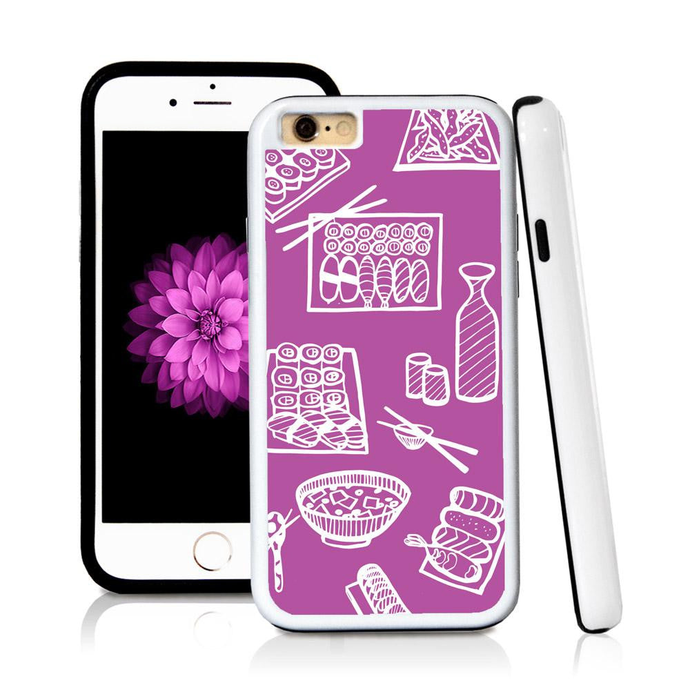 iPhone 6 case Sushi in Purple with hard plastic & rubber protective cover