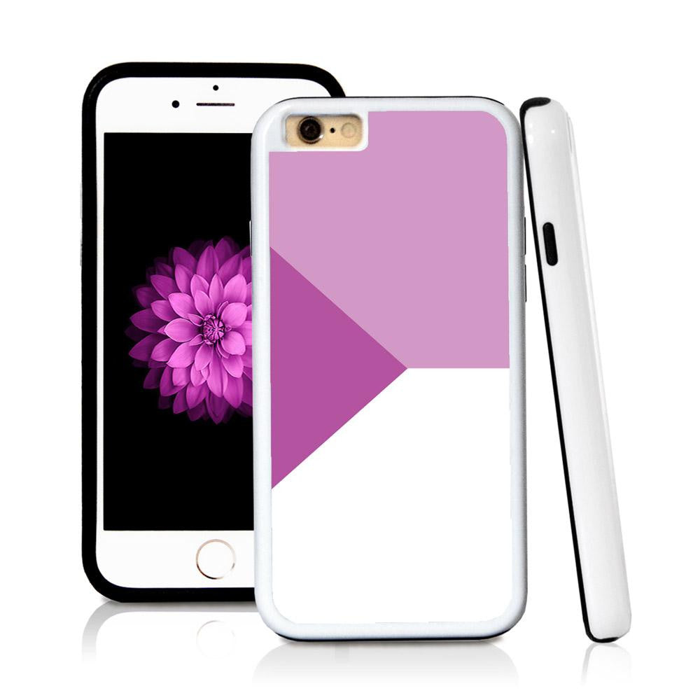 iPhone 6 case Three sections triangle left in Purple with hard plastic & rubber protective cover