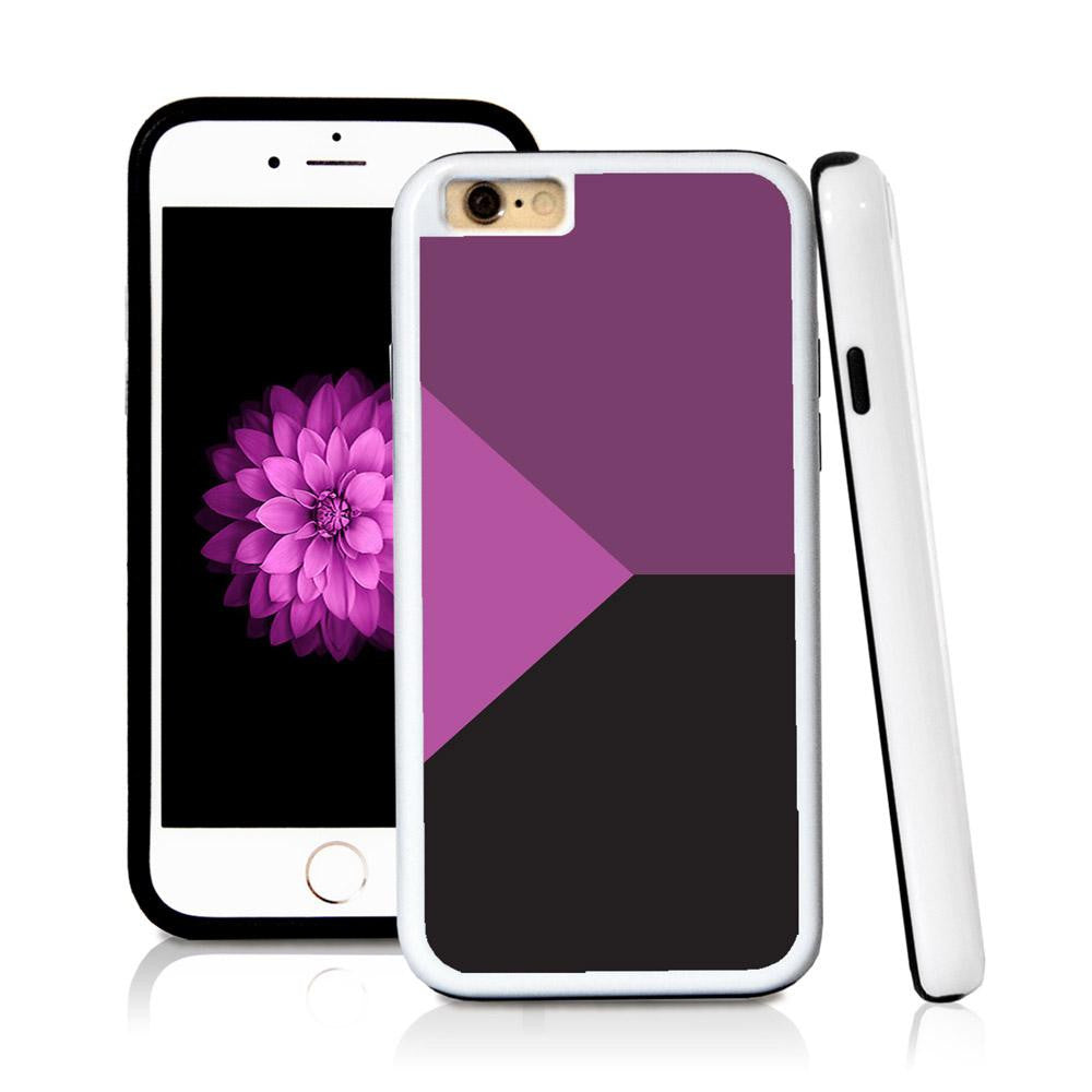 iPhone 6 case Three sections triangle left in Purple with hard plastic and rubber protective cover