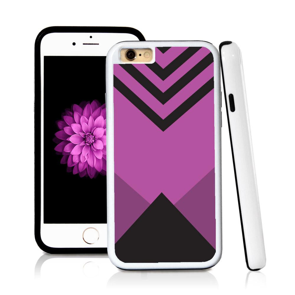 iPhone 6 case Triangle bottom stripes top in Purple with hard plastic and rubber protective cover