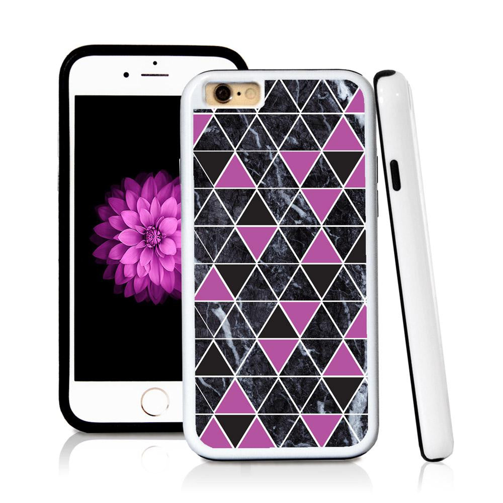 iPhone 6 case Triangle grid pattern in Purple with hard plastic & rubber protective cover