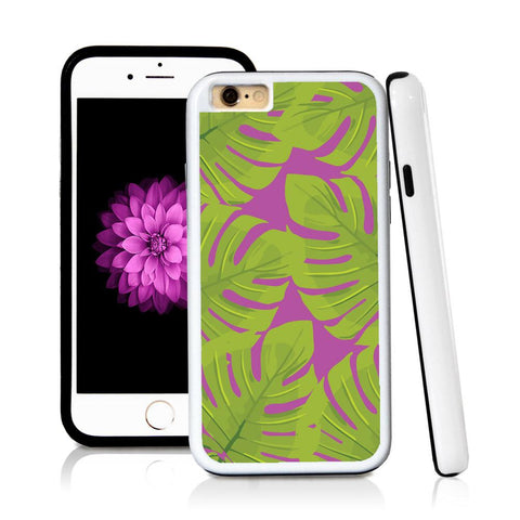 iPhone 6 case Tropical leaves green wide in Purple with hard plastic & rubber protective cover