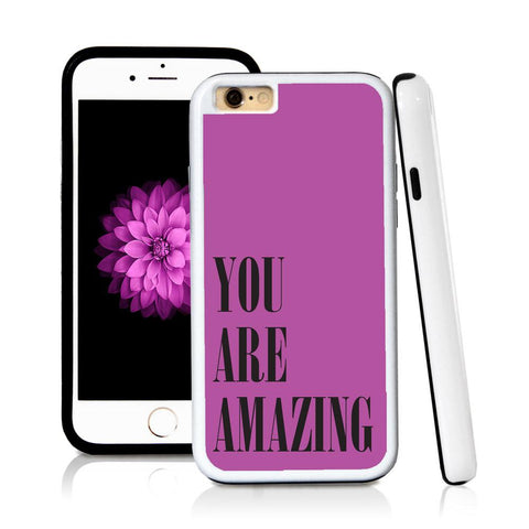 iPhone 6 case You are amazing in Purple with hard plastic and rubber protective cover