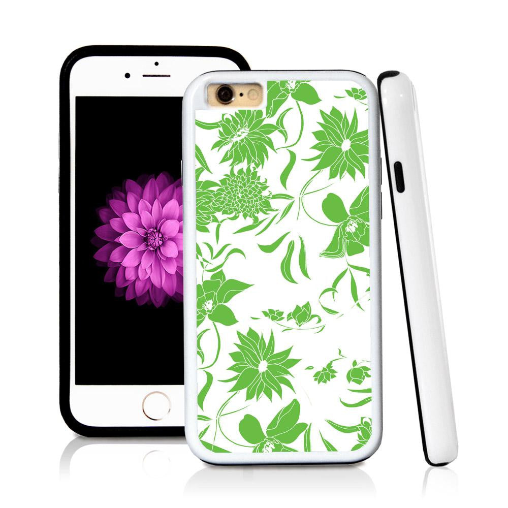 iPhone 6 case Botanical flowers in Green with hard plastic & rubber protective cover