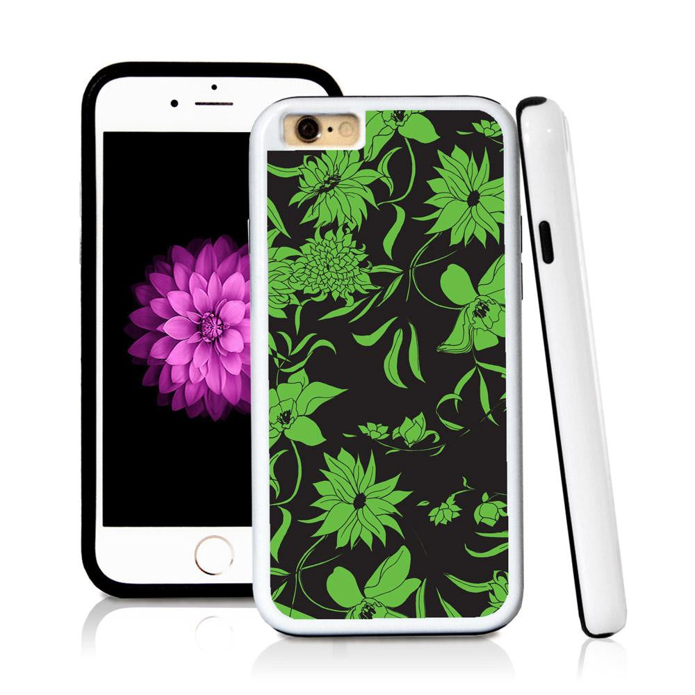 iPhone 6 case Botanical flowers in Green with hard plastic and rubber protective cover