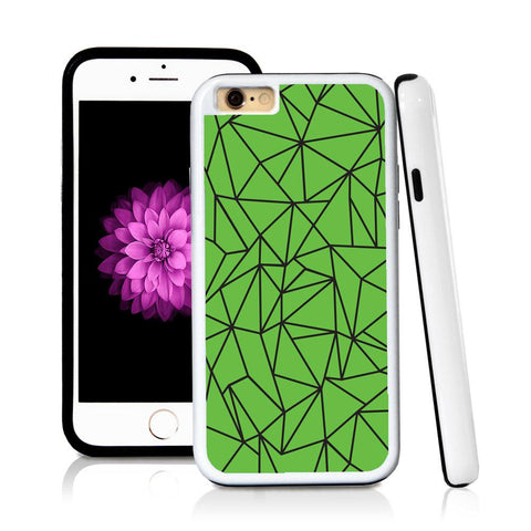 iPhone 6 case Abstract lines in Green with hard plastic and rubber protective cover