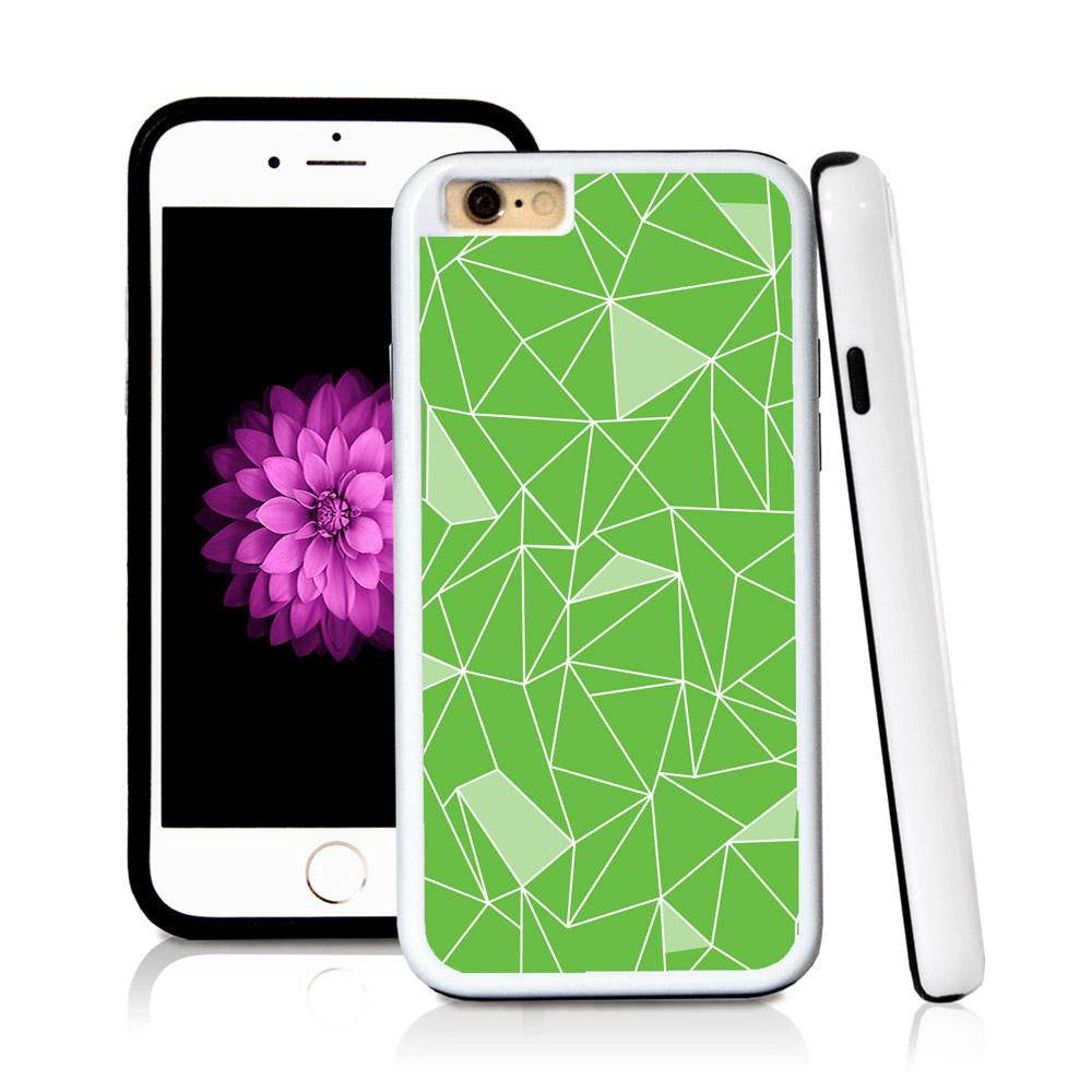 iPhone 6 case Abstract lines with solid colors in Green with hard plastic & rubber protective cover