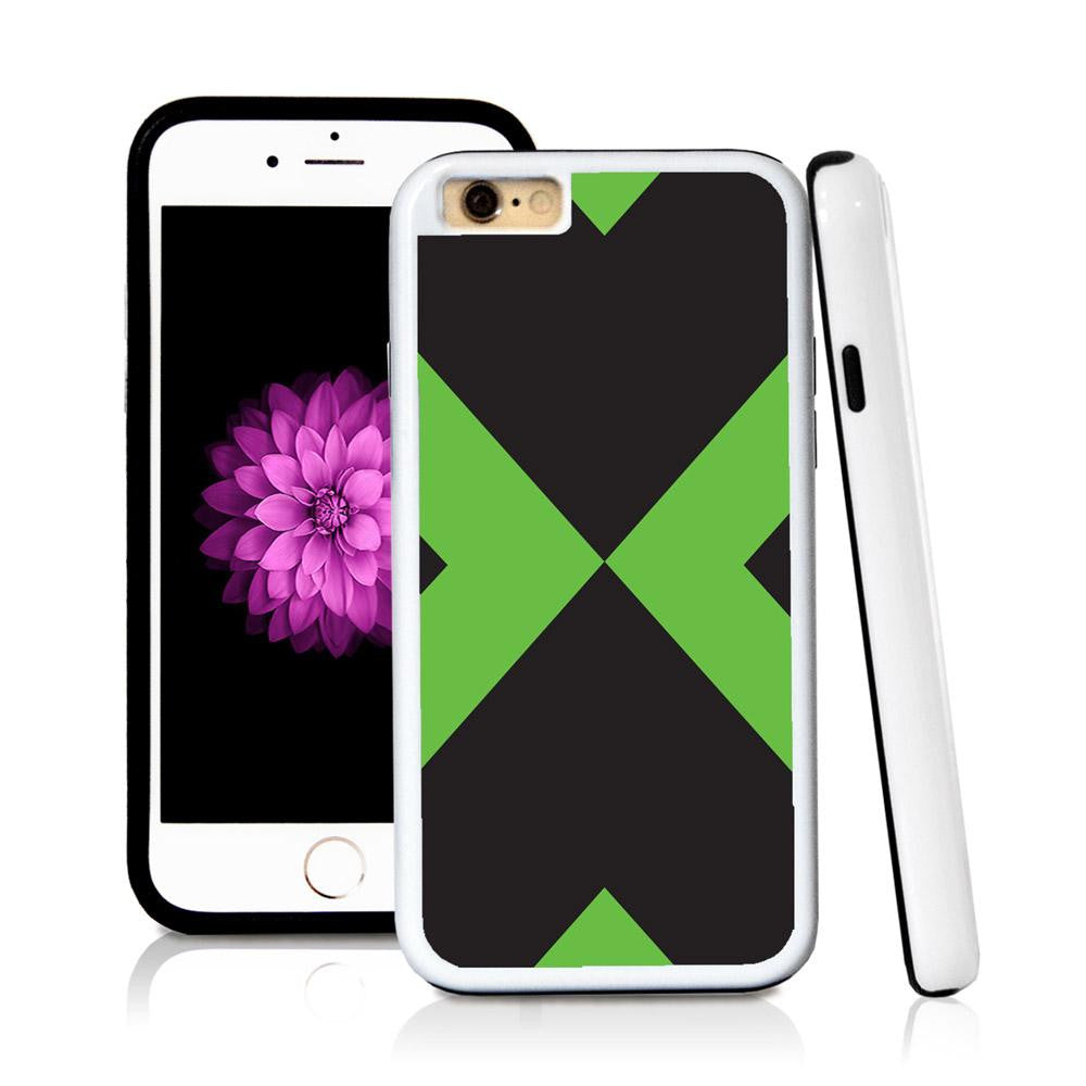 iPhone 6 case Abstract x in Green with hard plastic and rubber protective cover