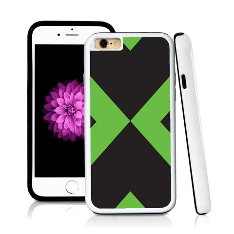 iPhone 6 case Abstract x in Green with hard plastic and rubber protective cover