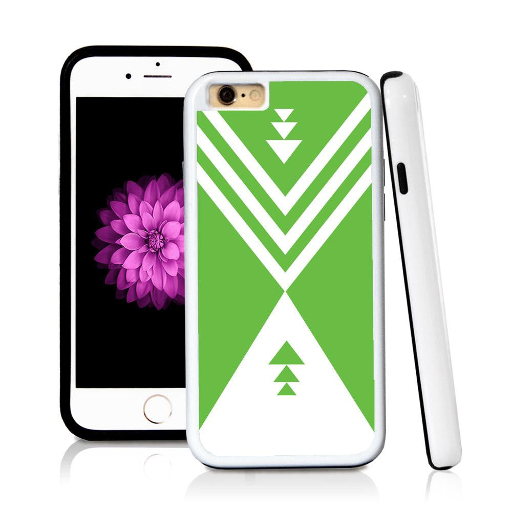 iPhone 6 case Aztec triangle in Green with hard plastic & rubber protective cover