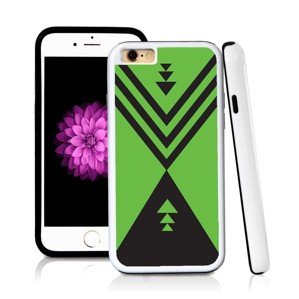 iPhone 6 case Aztec triangle in Green with hard plastic and rubber protective cover