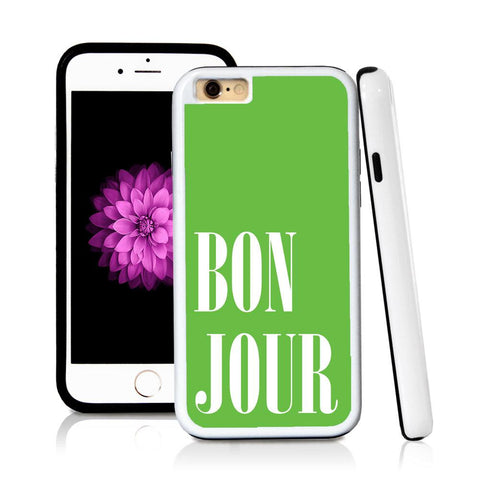 iPhone 6 case Bonjour type in Green with hard plastic & rubber protective cover