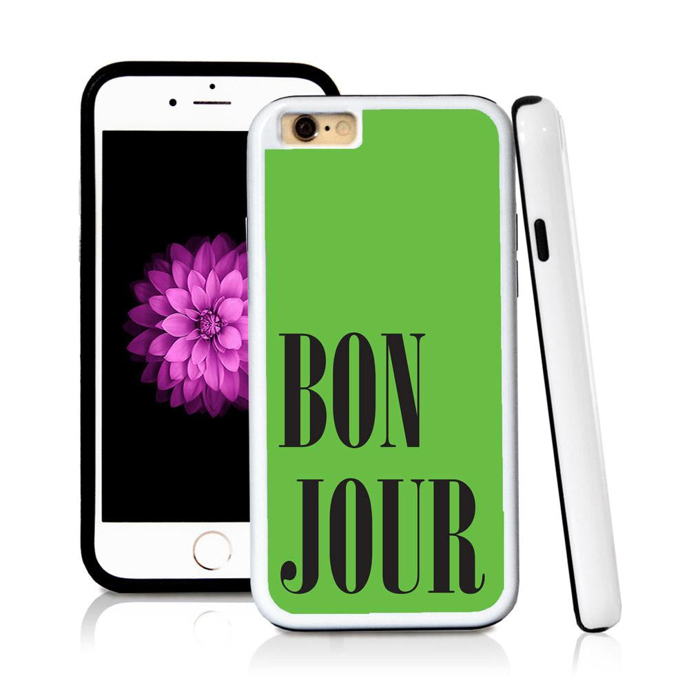 iPhone 6 case Bonjour type in Green with hard plastic and rubber protective cover